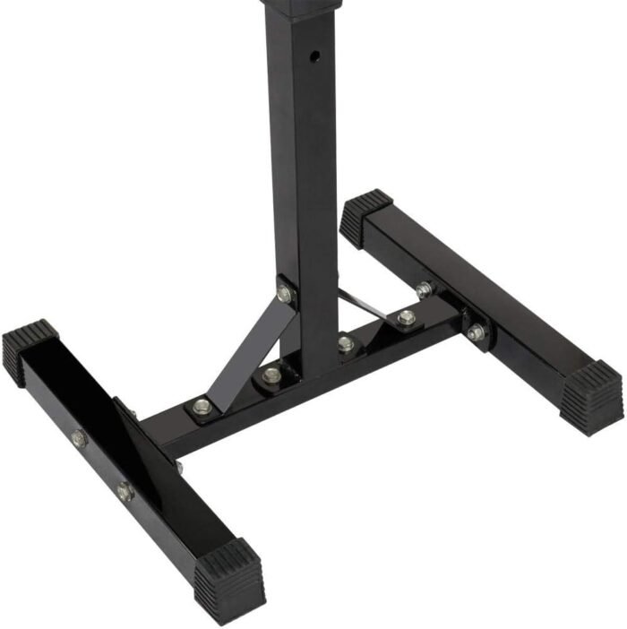 Yaheetech Pair of Adjustable Squat Rack Standard 44-70 Inch Barbell Rack, Solid Steel Squat Stands Bench Press Storage Home Gym Portable Dumbbell Stands - Image 8
