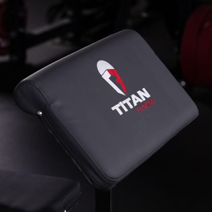 Titan Fitness Adjustable Preacher Curl Weight Station, 250 LB Capacity, Adjustable Bench Seat, Adjustable Arm Rest, Durable Bar Catches, Seated Home Gym Barbell and Dumbbell Biceps Station - Image 6