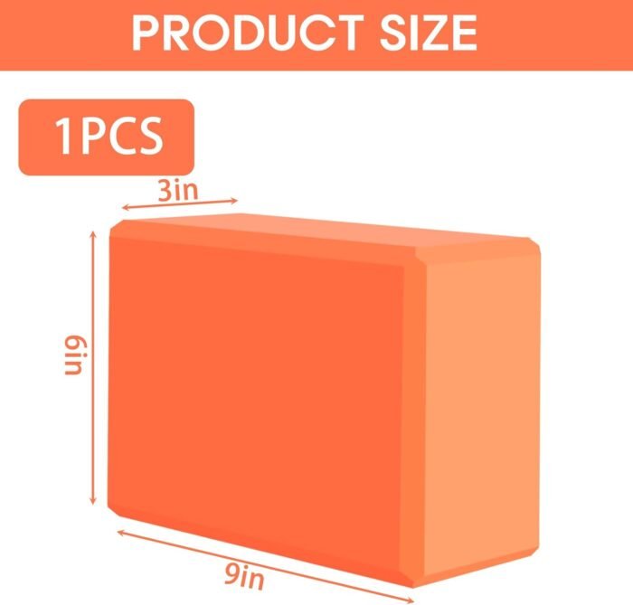 Yoga Block, Soft Non-Slip Surface Premium Foam Blocks, Supportive, Lightweight, Odor Resistant, Yoga Accessories for Pilates Meditation General Fitness Stretching Toning（orange） - Image 3