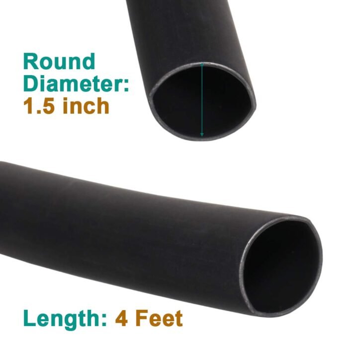 1.5 inch (Diameter) 3:1 Waterproof Heat Shrink Tubing Kit, Large Marine Dual Wall Adhesive Shrinkable Wire Wrap Tube, Insulation Sealing Wear-Resistant Cable Protector by YUKSY (4ft, Black) - Image 6