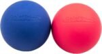 Lacrosse Massage Balls for Trigger Point Therapy, Muscle Knots, Yoga, Myofascial Release - Contains Pair of 2 Balls and Mesh Carrying Bag (Red and Blue) - Image 2