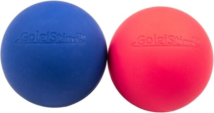 Lacrosse Massage Balls for Trigger Point Therapy, Muscle Knots, Yoga, Myofascial Release - Contains Pair of 2 Balls and Mesh Carrying Bag (Red and Blue) - Image 2