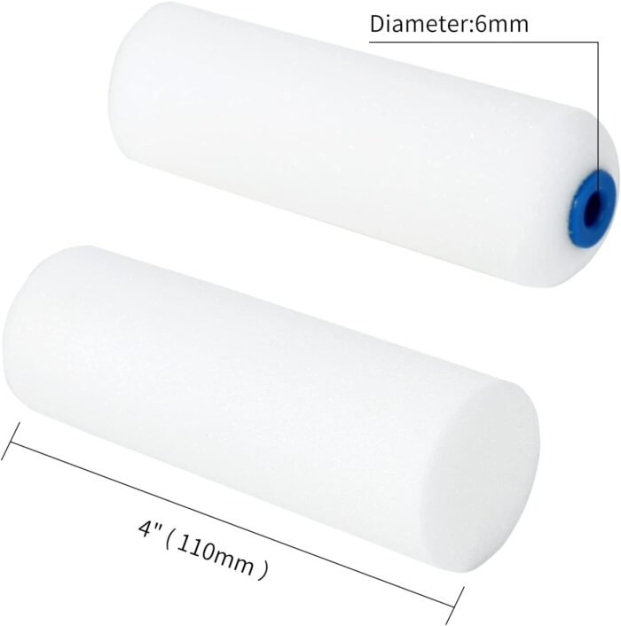 Mister Rui Foam Paint Roller, Sponge Paint Roller Sleeve, High Density Foam, for Furniture Painting and Decorating, 4 Inch Head-Rounded Design (110mm), Pack of 10 - Image 10