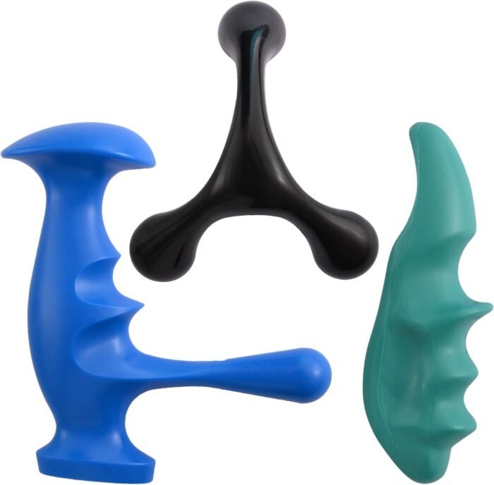 Abnaok Manual Trigger Point Massage Tool and Thumb Saver for Full Body Deep Tissue Massage, with 3-Legged Massage Knobs, Stress Relief - Image 2