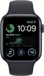 Apple Watch SE (2nd Gen) (GPS + Cellular, 44mm) - Midnight Aluminum Case with Midnight Sport Band, M/L (Renewed) - Image 3