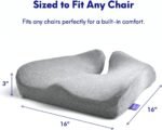 C CUSHION LAB Patented Pressure Relief Seat Cushion for Long Sitting Hours on Office/Home Chair, Car, Wheelchair - Extra-Dense Memory Foam for Hip, Tailbone, Coccyx, Sciatica - Light Grey - Image 7