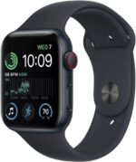 Apple Watch SE (2nd Gen) (GPS + Cellular, 44mm) - Midnight Aluminum Case with Midnight Sport Band, M/L (Renewed) - Image 2