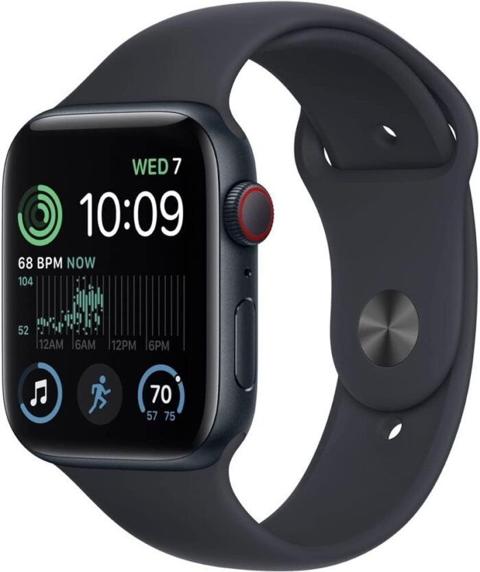 Apple Watch SE (2nd Gen) (GPS + Cellular, 44mm) - Midnight Aluminum Case with Midnight Sport Band, M/L (Renewed) - Image 2