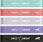 Sweet Sweat Mini Loop Resistance Bands - Set of 5 | Exercise Hip Booty Bands for Squats, Lunges, Physical Therapy, Yoga, Pilates, Rehab and Home Workout | Non-Latex Elastic Bands Includes Carry-Bag - Image 2