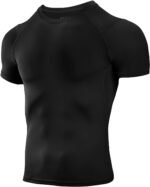 Niksa Men's Compression Shirts, Short Sleeve Athletic Compression Tops Dry Workout T Shirt, Rash Guard Base Layer Undershirt - Image 2