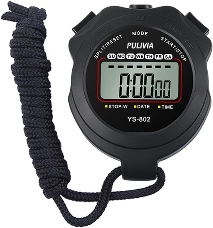 Stopwatch Timer Lap Split Digital Stopwatch with Clock Calendar Alarm, Large Display Stop Watch for Sports Kids Coaches Swimming Running - Image 2