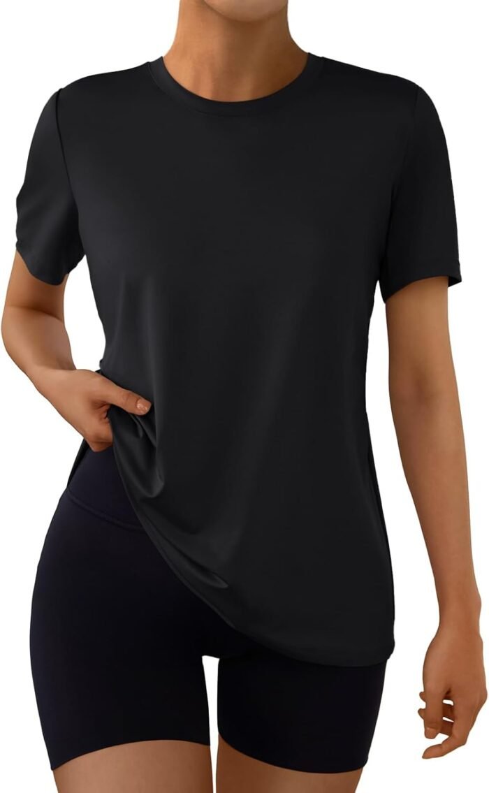 AUTOMET Women's Workout Tops Short Sleeve Gym Shirts Summer Athletic Yoga Tshirts Loose Fit Casual Clothes 2025 - Image 2