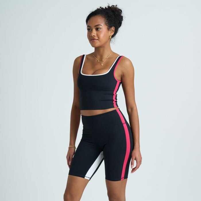 Two piece workout sets for women, 2 piece Gym Sets Tank Top Shelf Sports Bra And Matching Biker Shorts Running Work Out Yoga - Image 2