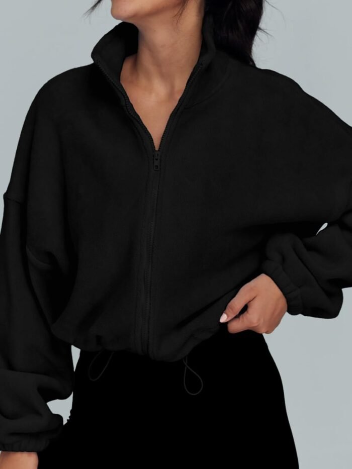 AUTOMET Womens Fleece Jackets Zip Up Oversized Sweatshirts Winter Clothes Long Sleeve Crop Sherpa Fall Outfits Fashion - Image 3