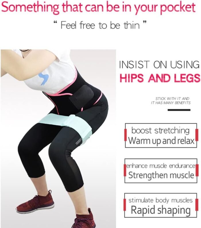 Resistance Band Workout Bands Adjustable Resistance Band for Legs and Hip Non- Fabric Exercise Bands for Fitness Squat Workout Pink - Image 5