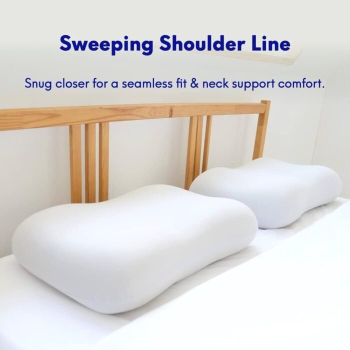 C CUSHION LAB Deep Sleep Pillow, Patented Ergonomic Contour Design for Side & Back Sleepers, Orthopedic Cervical Shape Gently Cradles Head & Provides Neck Support & Shoulder Pain Relief - Calm Grey - Image 6