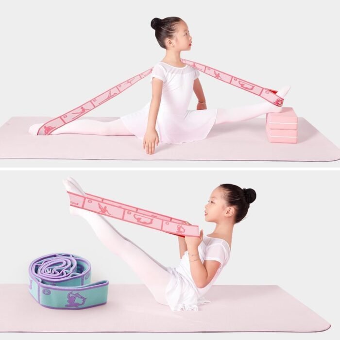 2 PCS Stretch Strap for Kids Dance Elastic Band for Children Gymnastics Stretching Strap Kids Stretching Bands Stuff Multi-Loop Adjustable Bands Stretching Resistance Ballet Bands -8 Loops - Image 4