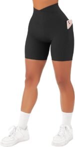 SUUKSESS Women Cross Workout Shorts with Pockets 5" High Waist Booty Biker Short - Image 2