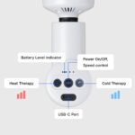MORELIFE VivaPulse - Massage Gun Deep Tissue with Heat & Cold Therapy, Portable Handheld Massager Gun for Muscle Pain Relief & Relaxation, 5 Heads, Travel-Friendly, HSA/FSA, White - Image 5