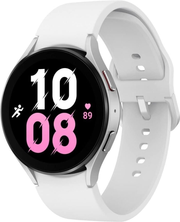 SAMSUNG Galaxy Watch 5 44mm Bluetooth Smartwatch w/Body, Health, Fitness and Sleep Tracker, Sapphire Crystal Glass, Enhanced GPS Tracking, US Version, Silver Bezel w/White Band (Renewed) - Image 4