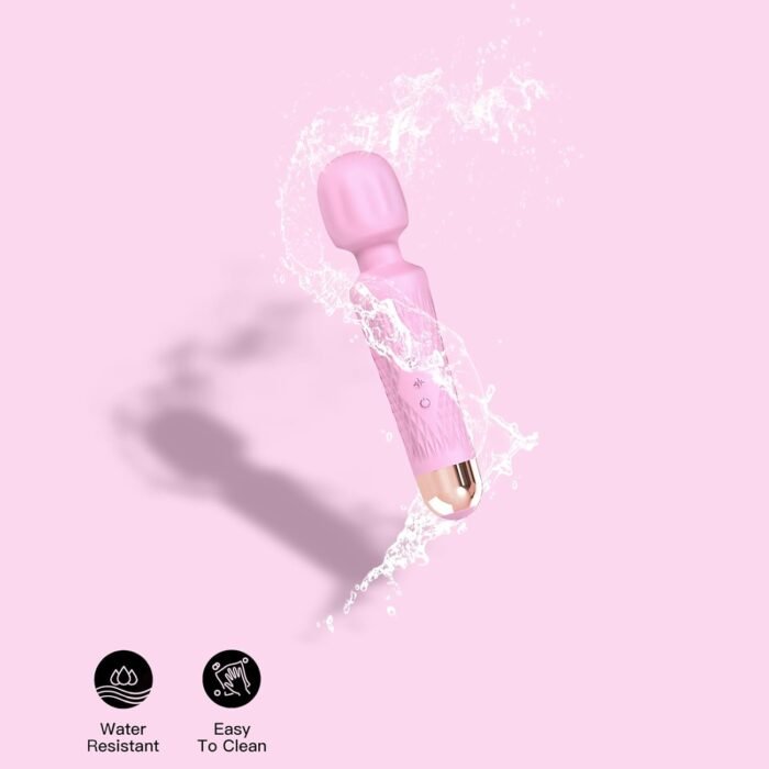 The Upgraded 3-in-1 Personal Massager – 3H Powerful Vibration, Quiet & Waterproof – 20 Modes 8 Speeds Muscle Therapy Stick for Deep Tissue, Sports Recovery, Cordless & Travel Friendly (Pink) - Image 6