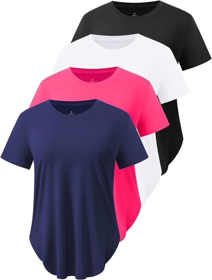 Cosy Pyro 4-Pack Workout Tops for Women UPF 50+ Yoga Shirts Short Sleeve Athletic T-Shirts Quick Dry Running Gym Tee - Image 2