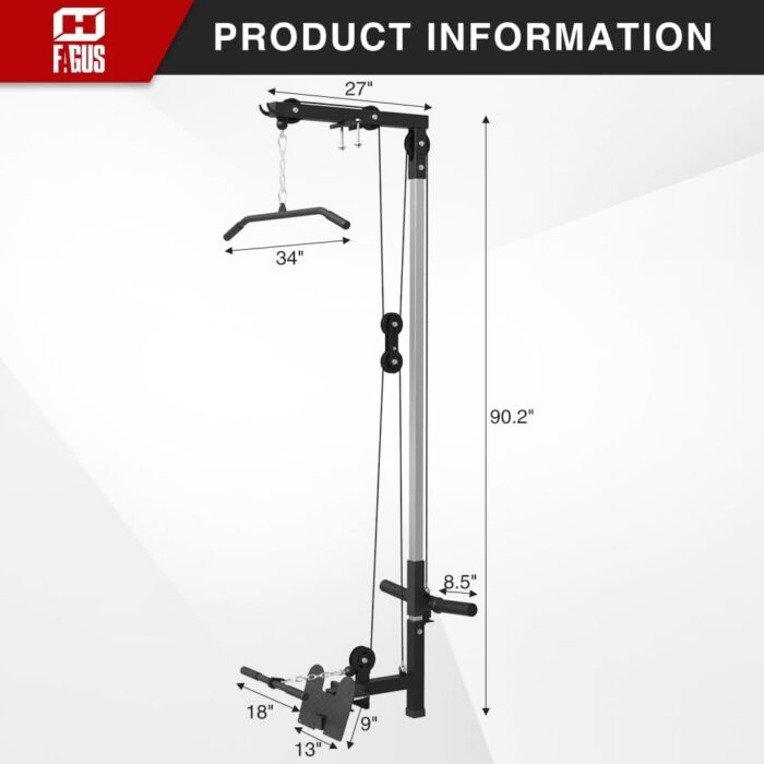 LAT Pull Down Attachment for 3"x3" Power Cage, 2000lbs Multi-Function Power Rack, Commercial Squat Rack for Home Gym Free Weight with Attachment Set - Image 5