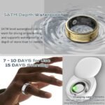 Smart Ring Fitness Tracker Sleep Tracking Heart Rate Monitor Pedometer, Waterproof Activity Tracker Fitness Ring Steps Counter, Gesture Controls for Short Video, 8 Days Last, Classical Gold, #10 - Image 5
