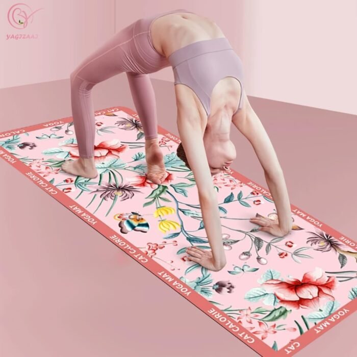 Hot Yoga Towel – Non-Slip, Absorbent & Lightweight Yoga Mat Towel, 72"x26.7", Ultra-Thin 0.04", Floral Design, Microfiber & Rubber, Foldable, Perfect for Hot Yoga, Pilates & Gym - Image 8
