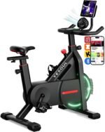 YESOUL Self-Powered-Fan Exercise Bike with Dynamic LED Light Effects, Pro Livestreaming Classes, Smart Exclusive App, 300 LBS Magnetic Resistance Indoor Stationary Cycling Workout Bike for Home - Image 2
