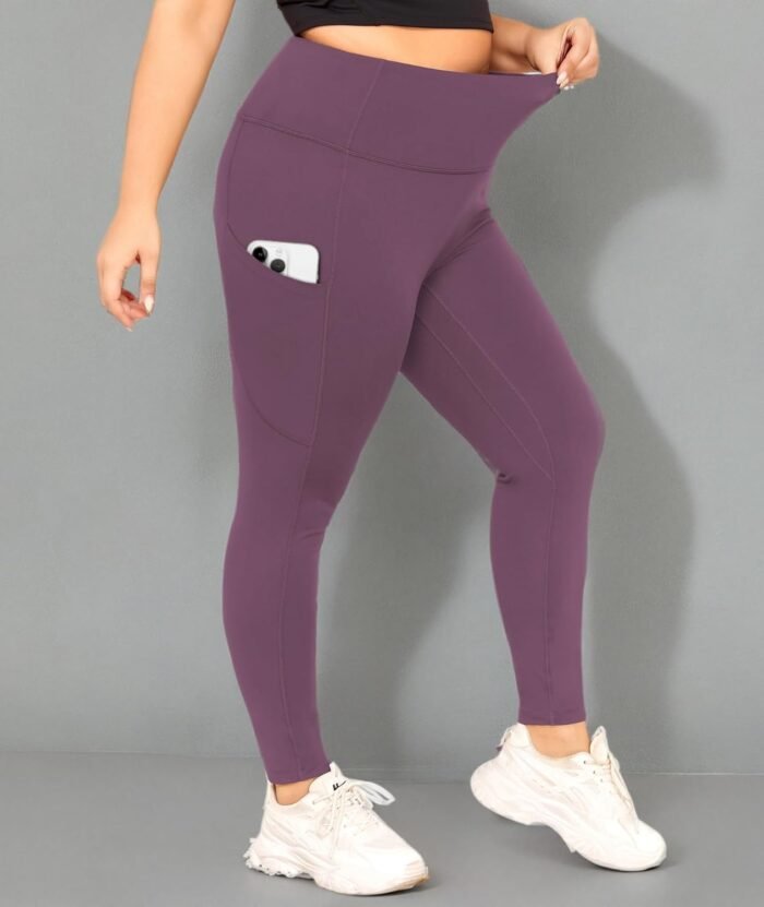 LALAGEN Plus Size Leggings for Women with Pockets-High Waisted 7/8 Leggings Tummy Control Workout Gym Yoga Pants - Image 8