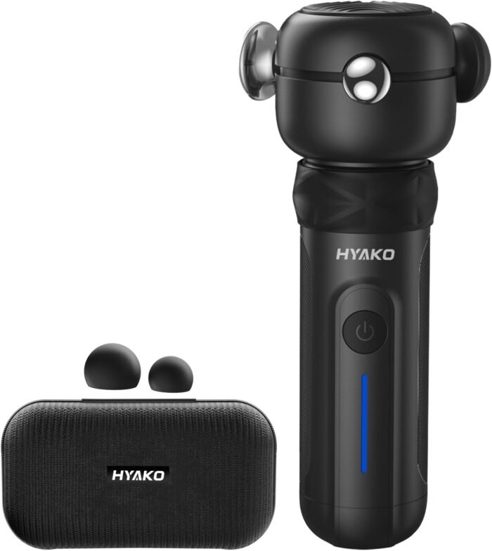 HYAKO SE Muscle Therapy Massage Gun - Deep Tissue Vibration Massager, Non-Invasive Design for Full-Body Care, Pain Relief for Back, Neck, Leg, Shoulder – Gifts for Men and Women (Black) - Image 2