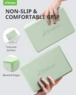 Trideer Yoga Blocks 2 Pack, Soft Non-Slip Surface Premium Foam Blocks, Supportive, Lightweight, Odor Resistant, Yoga Accessories for Pilates Meditation General Fitness Stretching Toning - Image 7