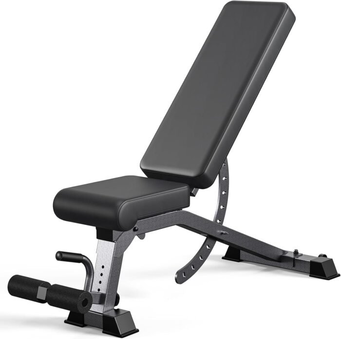 192-Setting Adjustable Weight Bench, 1200LB Heavy Duty Workout Bench for Home Gym, Commercial Incline-Flat-Decline Bench Press for Full Body Fitness, 4 Suitable Leg Rest Gears with Fully Upright Backrest - Image 9