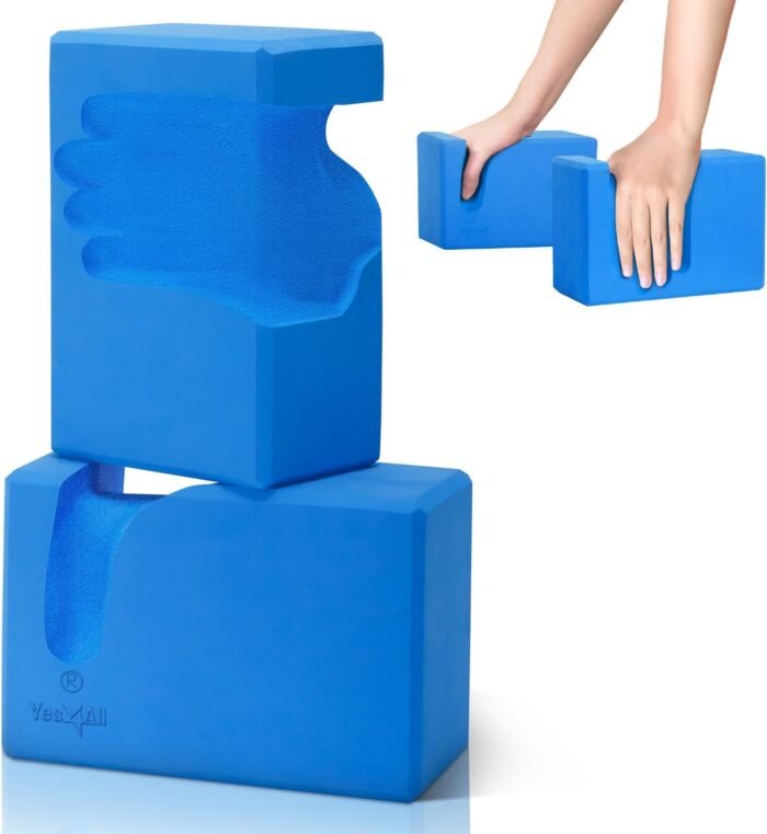 Yes4All Yoga Blocks 2 Pack Wrist Support, Comfort, and Grip Strength, Support for Balance Fitness and Exercise, EVA Foam Blocks Pilates Yoga Brick Yoga Accessories - Image 2