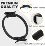 Pilates Ring Fitness Circles Set, Dual Padded Handles Home Pilates Equipment Set for Women Includes 2 Pilates Ring, 2 Pilates Mini Ball, and 5 Resistance Bands at Home Pilates Workout Set - Image 7