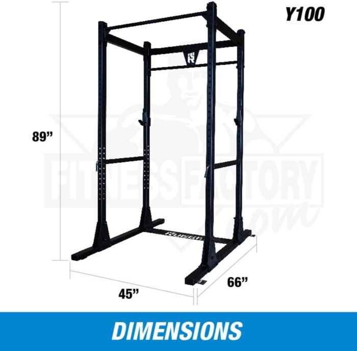Rugged Strength & Fitness (Y100) Power Cage for Strength Training Home & Commercial Gym, Barbell Squat Rack Power Cage With J Hooks For Bodybuilding, Weightlifting & Daily Workout - Image 3