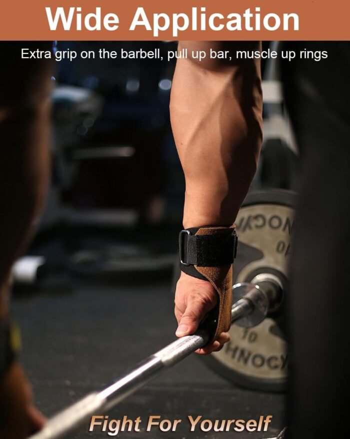 Leather Weight Lifting Gloves Wrist Straps for Weightlifting, Lifting Straps Cobra Grips Deadlift Straps Weight Lifting Straps, Gym Straps Gym Gloves for Men Weight Grips for Women - Image 8