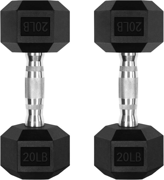 RitFit 5-300LBS Rubber Encased Hex Dumbbell Sets with Optional Rack for Home Gym, Coated Hand Weights for Strength Training, Workouts - Image 2