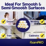 FoamPRO 162 | 2” Fine Finish Paint Roller | Mini Foam Roller (1 Pack) | Foam Paint Roll Cover + Paint Roller Handle | Home Painting Supplies & Paint Tools - Image 5