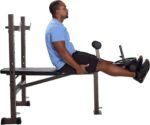 Stamina Adjustable Steel Weights Bench and Barbell Rack Combo Set with Resistance Band Anchor Points for Home Gym Workout or Exercise, Black - Image 7