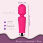 Handheld Muscles Massager, Small Cordless Handheld Massager Wand with Personal Handheld Vibration Rechargeable Massager for Neck Shoulder Back Body(Rose Red) - Image 4