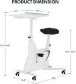 FLEXISPOT V9 3-IN-1 Exercise Bike, All-in-one Under Desk Bike, Indoor Cycling Bike with Adjustable Resistance/LCD Display/Seat/Desktop 350LBS Heavy Duty, Stationary Bike for Home,White - Image 9