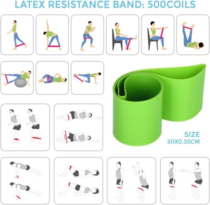 Gegong Fitness Bands Glute Workout Equipment Pilates Ring Yoga Ball Resistance Band Set Stretching Exercise Home Gym Accessories Booty Toning - Image 8