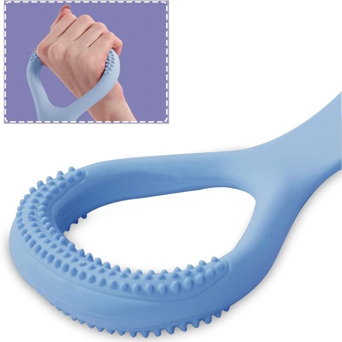 HUICHAI Figure 8 Fitness Resistance Band with Handles, Pure Barre Workout Chest Arm and Shoulder Stretch Bands Exercise Equipment, Blue - Image 4