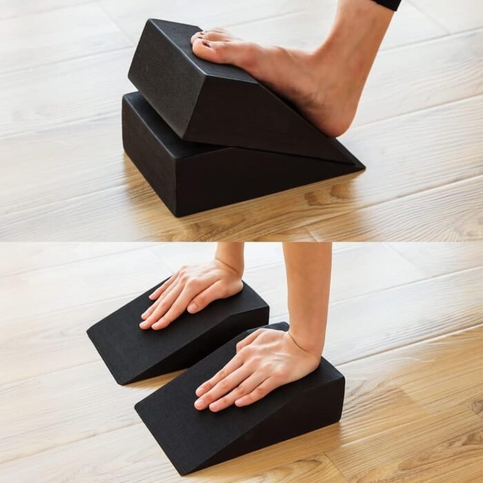 StrongTek Yoga Foam Wedge Blocks (Pair) Soft Wrist Wedge, Supportive Foot Exercise Accessories, Balance, Strength, Stretch, Pilate, Fitness, Squat, Pushup, Plank, EVA Riser Block - Image 7