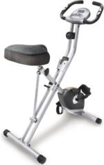 Exerpeutic Foldable Exercise Bike, 8 levels of Resistance Stationary Bicycle with Airsoft Seat, LCD Display to Track Distance, Calories, Time and Speed - Image 2