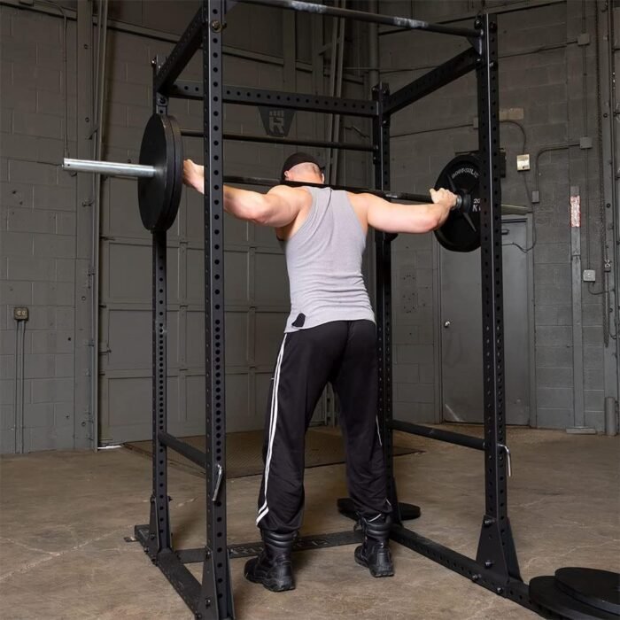 Rugged Strength & Fitness (Y100) Power Cage for Strength Training Home & Commercial Gym, Barbell Squat Rack Power Cage With J Hooks For Bodybuilding, Weightlifting & Daily Workout - Image 6