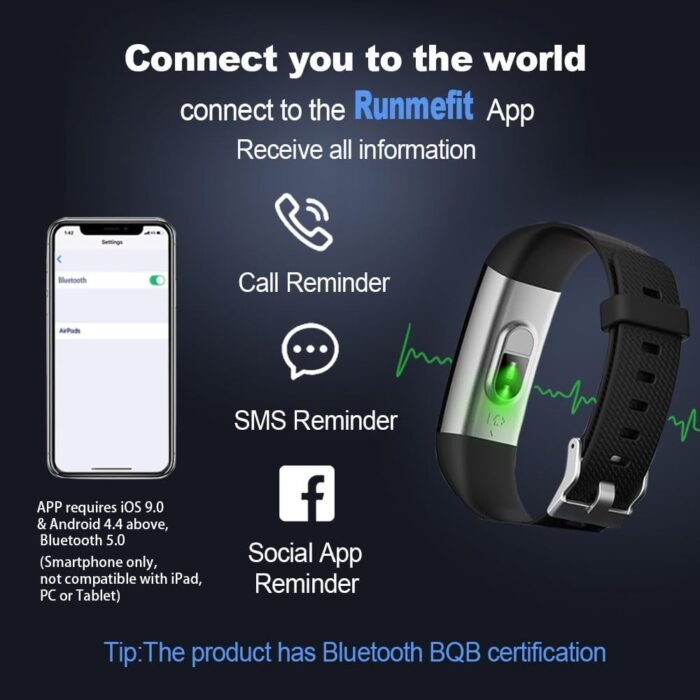 Fitness Tracker with Heart Rate Monitor/Step Counter/Calories, Smart Watch Activity Tracker Sleep Monitor, IP68, Health Tracker Pedometer for Man Women - Image 6