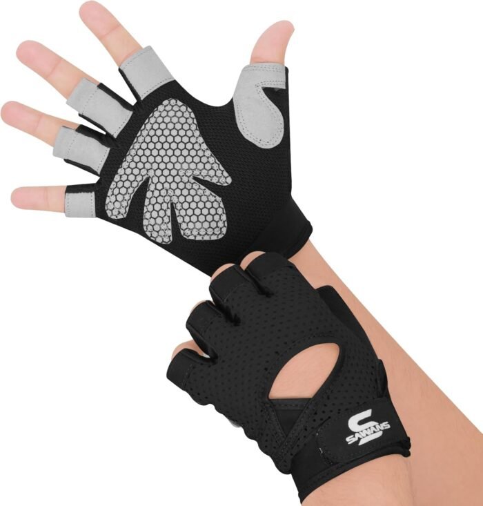 Gym Gloves for Men & Women Ladies Weight Lifting Gloves Fitness Workout Breathable Training Non-Slip Grip Silicone Palm Protection Exercise Snug fit Hanging Pull-Ups Dumbbell - Image 3